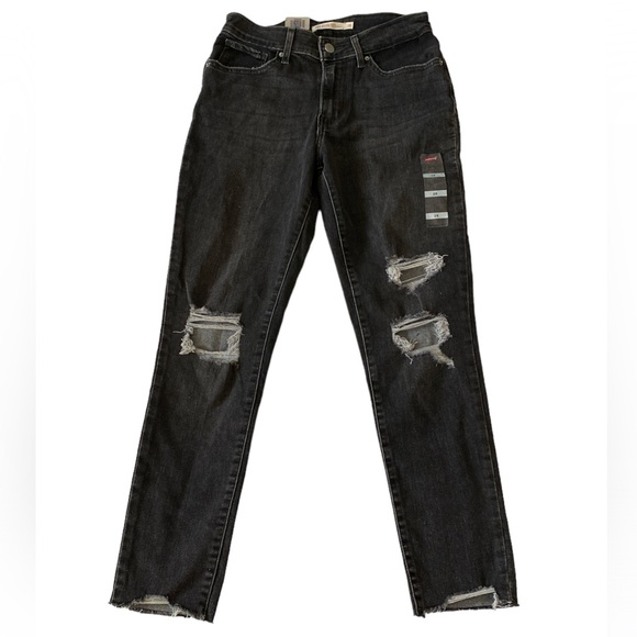 🛍️NWT - LEVIS 721 High-Rise Skinny Ankle Black Jeans - Picture 1 of 6